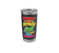 4th Grade Ready to Attack T Rex First Day Elementary School Stainless Steel Insulated Tumbler