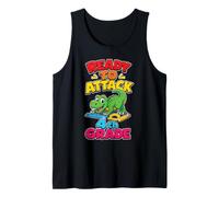 4th Grade Ready to Attack T Rex First Day Elementary School Tank Top