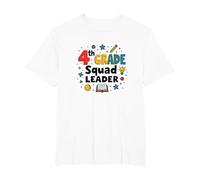4th Grade Squad Leader: Inspiring Young Learners T-Shirt, Men's Big and Tall, White, 4X Tall