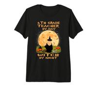 4th Grade Teacher By Day Witch By Night Halloween Costume Premium T-Shirt