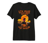 4th Grade Teacher By Day Witch By Night Halloween Costume Premium T-Shirt