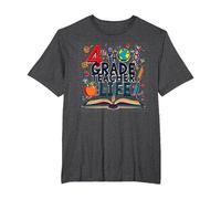 4th Grade Teacher Life: Inspiring Young Minds T-Shirt, Men's Big and Tall, Dark Heather Grey, 3X Tall