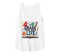 4th Grade Teacher Life: Inspiring Young Minds Tank Top, Women, White, L