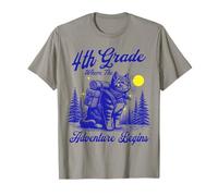 4th Grade The Adventure Begins Cat Backpack Back to School T-Shirt