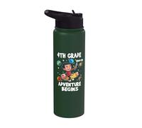4th Grade Where The Adventure Begins Back to School for Boys Stainless Steel Insulated Water Bottle