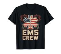 4th July EMS Paramedic Crew Red White Blue First Responder T-Shirt