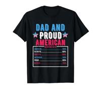 4th July Proud American Nutrition Facts Born America Dad Value Graphic T-Shirt, Men, Black, L