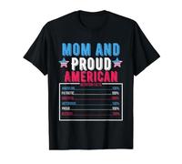 4th July Proud American Nutrition Facts Born America Mom Value Graphic T-Shirt, Men, Black, M