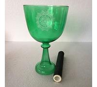 4th Octave 5.75 inch green Color Crystal Singing chalice 1 pc in perfect 432HZ Standard Perfect Heart chakra for sound healing/yoga/meditation