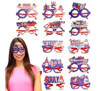 4th of July Accessories, 4th of July Photo Booth Props - Glasses Independence Day Party Supplies - Patriotic Decorations Supplies Set of 12 Photo Booth Props for 4th of July Party Memorial Day Vetera