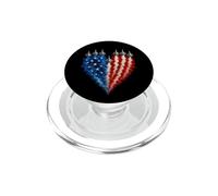 4th Of July American Flag Jet Heart Smoke PopSockets PopGrip for MagSafe