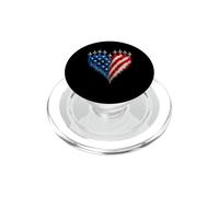 4th Of July American Jet Heart Smoke Trails PopSockets PopGrip for MagSafe