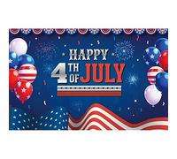 4th of July Backdrop, Fourth of July Photo Backdrops for Photographers, Patriotic Photography Background for Party Decorations Banner Booth Props