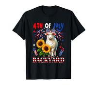 4th Of July Backyard Sheep Bow Tie US Flag Farmer Lover T-Shirt