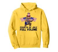 4th Of July Bear Electric Guitar American Flag Music Pullover Hoodie