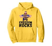 4th Of July Bear Electric Guitar American Flag Music Pullover Hoodie