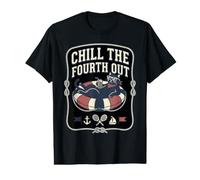 4th of July Cat Chill The Fourth Out Summer Vacation Party Value Graphic T-Shirt