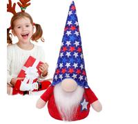 4th of July Collection Dolls, Handmade Blue White Red | Faceless Gnome - Rustic Swedish Gnome Plush Decorations For Home Party, Patriotic Party Table, Shelf