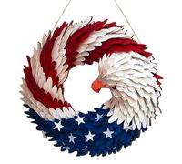 4th of July Crowns,Fourth of July Wreath - Flag Wreath,Decorative Garland with Brave Wings, Exquisite Handmade Memorial Day Wreath for Home Lawn Ex