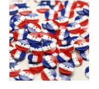 4th of July Decorations 100Pcs Red White Blue Round Resin Buttons 4 Holes for Crafts Sewing DIY Manual Button Painting DIY Handmade Ornament Buttons (Blue, 15mm)
