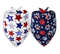 4th of July Dog Bandana, American Patriotic Cat Bandana for Large Medium Small Pets Puppies (Large)