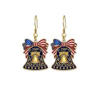 4th of July Earrings 250th Anniversary Liberty Bell Earring for Women Patriotic Independence Day Red White Blue Star Bowknot Earring 1776-2026 250 Years Anniversary'S USA Earings