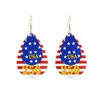 4th of July Earrings for Women 250 Anniversary USA Earrings Leather Red White Blue Earrings for Women Independence Day Patriotic Jewelry Accessories