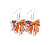 4th of July Earrings for Women American Flag Patriotic Dangle Earring USA Red White Blue Earring Independent Day Jewelry, L, Acrylic, No Gemstone
