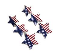 4th Of July Earrings For Women Vintage American Five-Pointed Star Dangle Earrings Patriotic Glitter Acrylic White Red Blue Earring Independence Day Accessories Jewelry For Women, unified, Metal, No