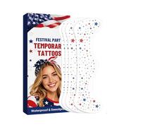 4th of July Face Glitter 4 Pieces Patriotic Star Red White Blue Sheets