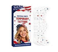 4th of July Face Stickers 4 Pieces Glitter Patriotic Makeup Sheets
