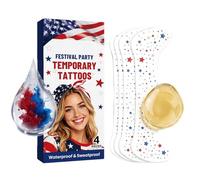 4th of July Face Stickers Star Red White Blue Glitter Sheets