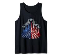 4th of July Fighter Jet US Flag American Military Planes Tank Top