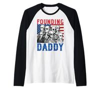 4th of July Founding Daddy George Washington US Presidents Raglan Baseball Tee