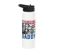 4th of July Founding Daddy George Washington US Presidents Stainless Steel Insulated Water Bottle