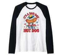 4th of July Funny It's a bad day to be a Hot Dog Wieners Raglan Baseball Tee