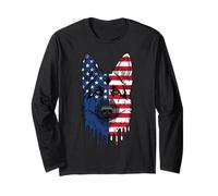 4th of July German Shepherd Dog American Flag Patriotic Long Sleeve T-Shirt