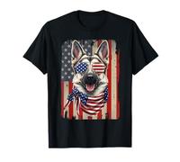 4th of July German Shepherd Dog American Flag USA Patriotic T-Shirt