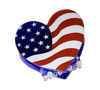 4th Of July Hair Clip, Non-Slip Secure Hold, 1 Piece, Cute American Flag Hair Clips, Acrylic Independence Day Hairpin, Easy To Use, For Beach Vacation Festival Party Daily Use