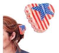 4th of July Hair Clips Patriotic USA Flag Hair Claw Clips Love Heart Shark Claw Clips for Thick Thin Hair Exquisite Hair Barrettes Strong Non-Slip Hair Accessories for Women and Girls