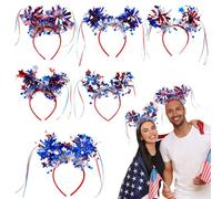4th of July Headband, Patriotic Bandand Women - Red and Blue Red Helmet | Favors Decorations Headbands for Memorial Day, Labor Day, Memorial Day, Labor Day