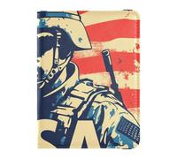 4th Of July Independence Day Black Silhouettes Of Soldiers Leather passport holder for travel women for travel Wallet Combo Passport Cover for women Ultra Slim, 4th Of July Independence Day Black