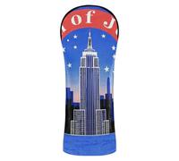 4th Of July Independence Day Empire State Building Golf Head Cover Set Premium Leather Headcovers with Number Tag for wood driver headcover