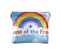 4th Of July Independence Day Land Of Free Women's Leather Coin Purse Waterproof Card Key Organizers for Woman Girl