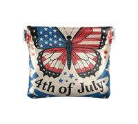 4th Of July Independence Day Red Blue Butterfly Women Leather Cash Wallet Unique Clasp Wallet Card Holder for Women Ladies, 4th Of July Independence Day Red blue butterfly, One Size, Modern