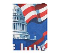 4th Of July Independence Day White House Leather cute passport holder for travel Wallet Combo Passport Cover Holder Wallet Case for women Ultra Slim, 4th Of July Independence Day White House, One Size