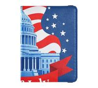 4th Of July Independence Day White House Leather travel wallet womens passport holder for travel Vaccine Case Protector Cover Passport Case for men Lightweight, 4th Of July Independence Day White