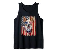 4th of July Lancashire Heeler Dog American Flag Patriotic Tank Top