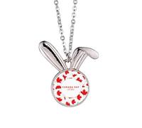 4th Of July Maple Happy Canada Day Rabbit Necklace Pendant Bunny Animal Jewelry Gift