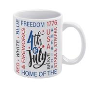 4th of July Mug Patriotic America Independence Day Decor Mug Freedom Mug Funny Coffee Mug,Man Cave Prints,The Best Gift for Colleagues, Parents, and Grandparents, 110z Men and Women